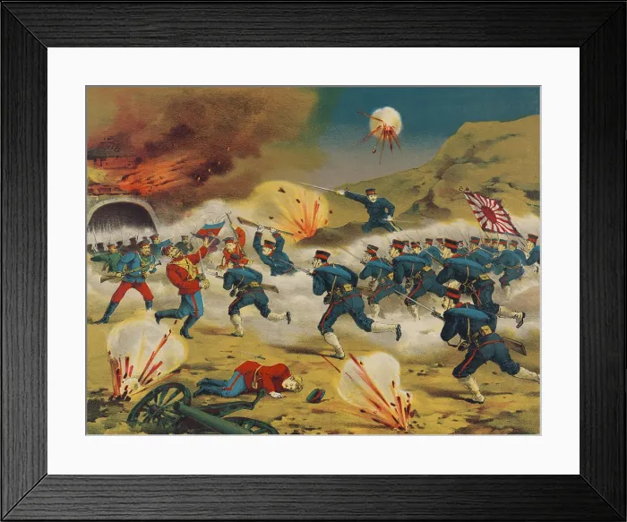 Framed Print : Japanese and Russian soldiers in fierce battle at Chiu-tien-Ch'eng, Manchuria Framed Print : Japanese and Russian soldiers in fierce battle at Chiu-tien-Ch'eng, Manchuria