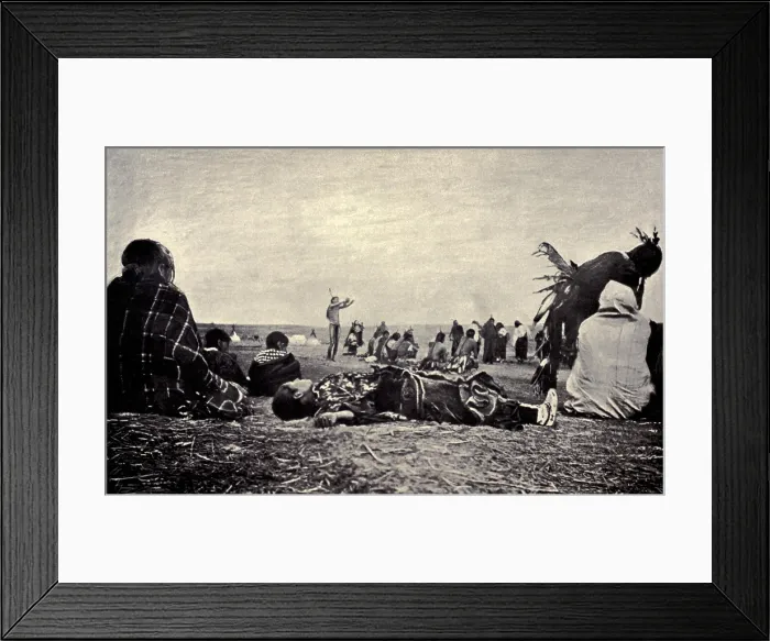 Framed Print : A Native American woman Ghost Dancer unconscious after hours of emotional ritual, c. 1890 Framed Print : A Native American woman Ghost Dancer unconscious after hours of emotional ritual, c. 1890
