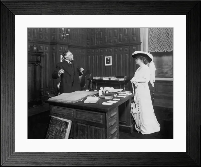 Framed Print : Scene from the play, THE HIGH ROAD, by Edward Sheldon, performed on Broadway in 1912