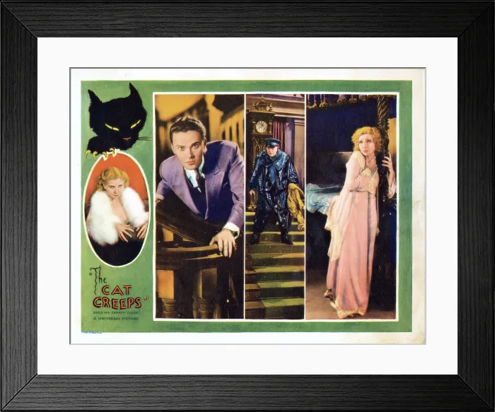 Framed Print : THE CAT CREEPS, lobbycard, from left: Helen Twelvetrees, Raymond Hackett, Helen Twelvetrees (right), 1930