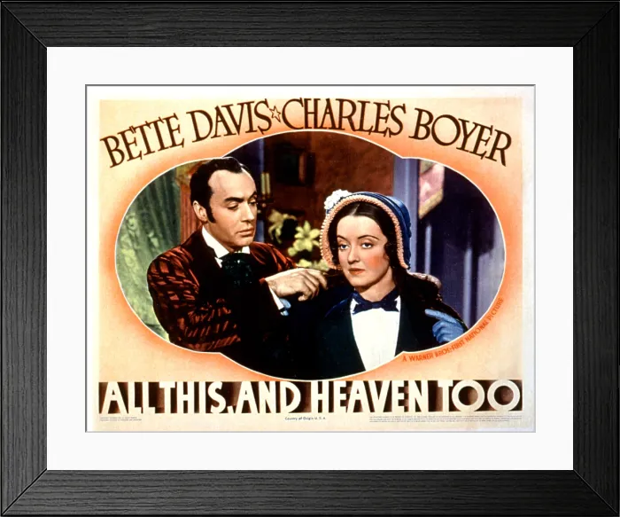 Framed Print : ALL THIS, AND HEAVEN TOO, Charles Boyer, Bette Davis, 1940