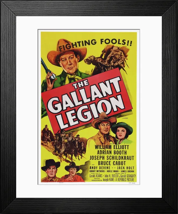 Framed Print : THE GALLANT LEGION, US poster art, top left: Bill Elliott, 1948