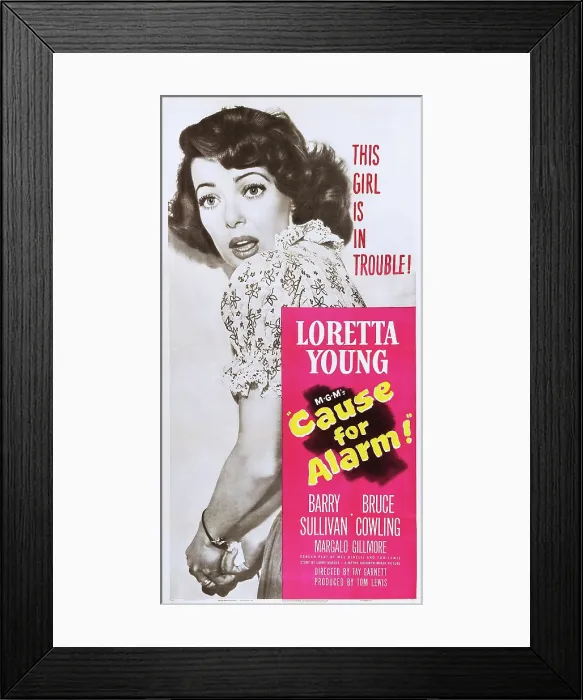 Framed Print : CAUSE FOR ALARM!, US poster, Loretta Young, 1951