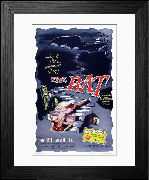 Framed Print : THE BAT, US poster art, Vincent Price, 1959
