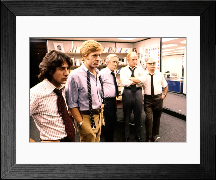 Framed Print : ALL THE PRESIDENT'S MEN, Dustin Hoffman, Robert Redford, Jason Robards, Jack Warden, Martin Balsam, 1976