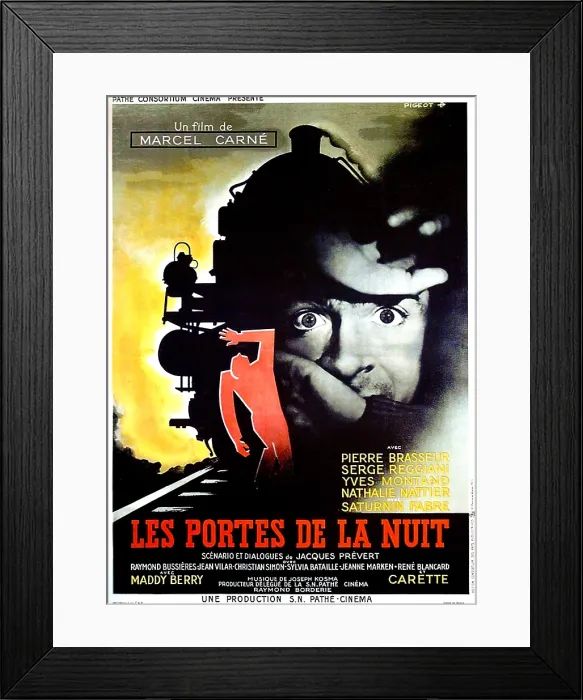 Framed Print : GATES OF THE NIGHT, (aka LES PORTES DE LA NUIT), French poster, Yves Montand, 1946 Framed Print : GATES OF THE NIGHT, (aka LES PORTES DE LA NUIT), French poster, Yves Montand, 1946