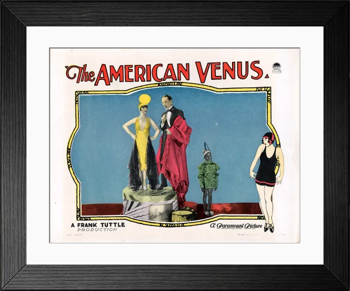 Framed Print : THE AMERICAN VENUS, US lobbycard, Louise Brooks, 1926