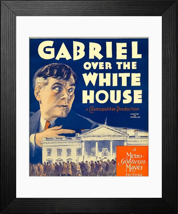 Framed Print : GABRIEL OVER THE WHITE HOUSE, Walter Huston on window card, 1933
