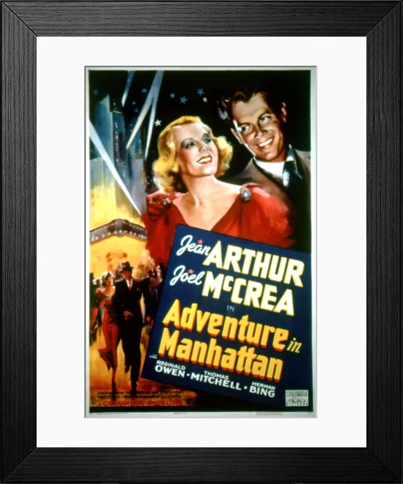 Framed Print : ADVENTURE IN MANHATTAN, Jean Arthur, Joel McCrea, 1936