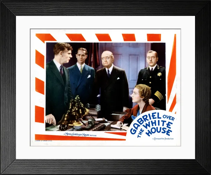 Framed Print : GABRIEL OVER THE WHITE HOUSE, from left, Walter Huston, Franchot Tone, Karen Morley, 1933