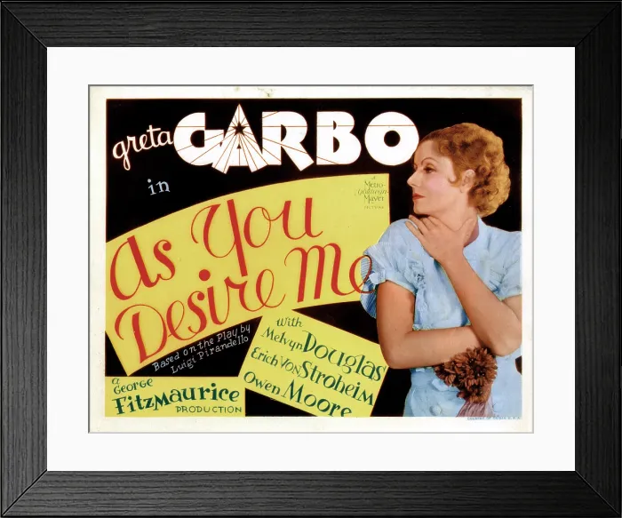 Framed Print : AS YOU DESIRE ME, Greta Garbo, 1932