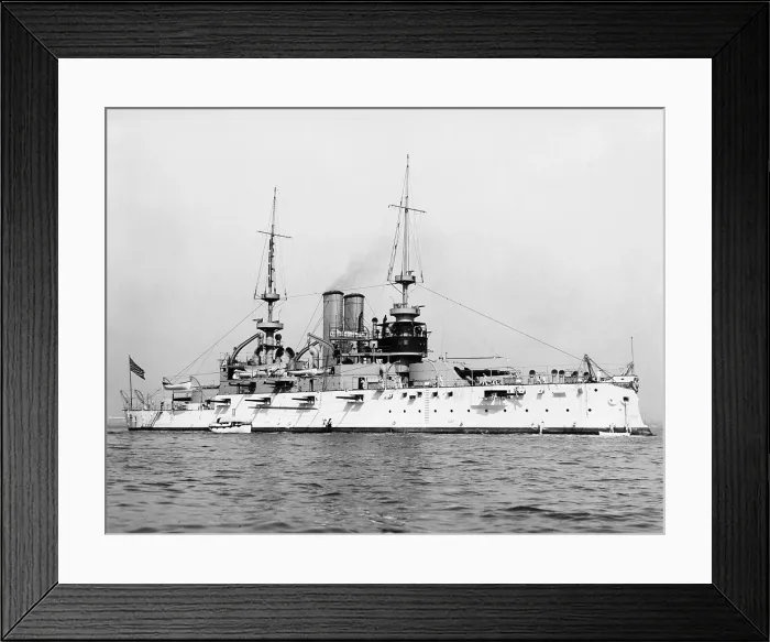 Framed Print : The Great White Fleet. U.S.S. Alabama, battleship of the US Navy. 1904 Framed Print : The Great White Fleet. U.S.S. Alabama, battleship of the US Navy. 1904