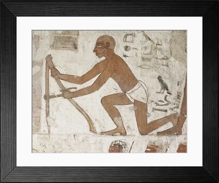 Framed Print : Tomb of Rekhmire. EGYPT. Dayr al-Bahri. Valley of the Nobles. Tomb of Rekhmire. Bricklayer. Egyptian art. New Kingdom. Painting. AISA / Everett Collection**US SALES ONLY**