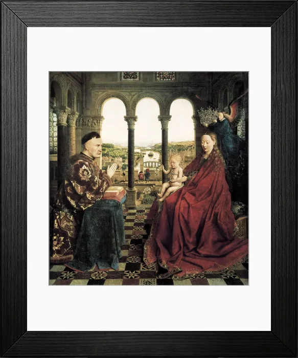Framed Print : EYCK, Jan van (1390-1441). The Rolin Madonna. ca. 1435. Flemish art. Tempera on wood. FRANCE. Paris. Louvre Museum. AISA / Everett Collection**US SALES ONLY** Framed Print : EYCK, Jan van (1390-1441). The Rolin Madonna. ca. 1435. Flemish art. Tempera on wood. FRANCE. Paris. Louvre Museum. AISA / Everett Collection**US SALES ONLY**