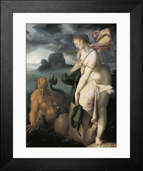 Framed Print : SPRANGER, Bartholomaeus (1546-1611). Glaucus and Scylla. 1581. Flemish art. Oil on wood. AUSTRIA. Vienna. Kunsthistorisches Museum Vienna (Museum of Art History)