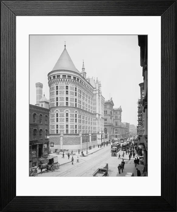 Framed Print : New city prison, The Tombs was opened in 1902 in New York City. It was built in the historical style of a medieval castle Framed Print : New city prison, The Tombs was opened in 1902 in New York City. It was built in the historical style of a medieval castle