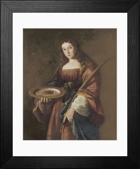 Framed Print : Saint Lucy. 17th c. Work of Zurbarn's school. Baroque art. Oil on canvas. SPAIN. Monistrol de Montserrat. Museum of Montserrat. AISA / Everett Collection**US SALES ONLY**