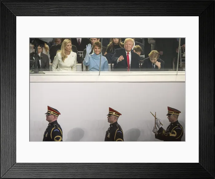 Framed Print : President Donald Trump and members of his family watch the inaugural parade, Jan. 20, 2017 Framed Print : President Donald Trump and members of his family watch the inaugural parade, Jan. 20, 2017