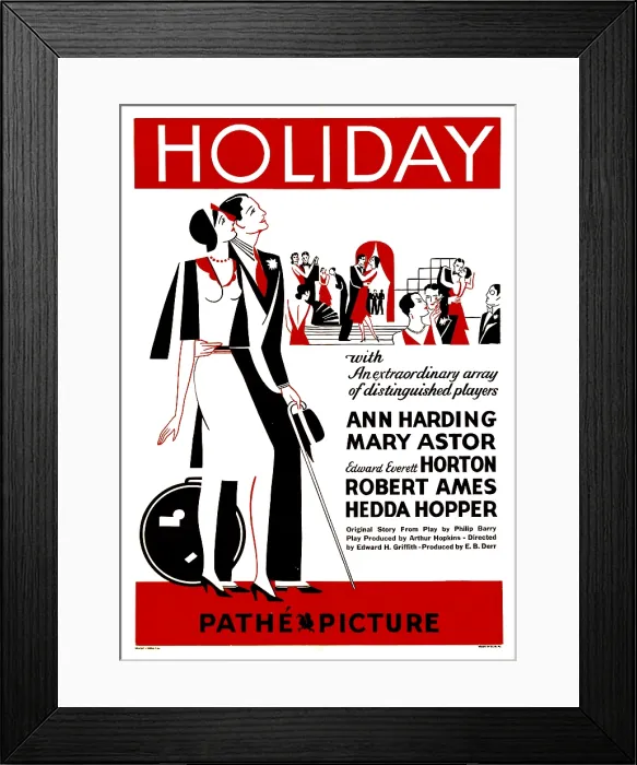 Framed Print : HOLIDAY, poster art, 1930