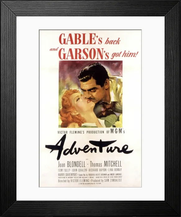 Framed Print : ADVENTURE, Greer Garson, Clark Gable, 1945 Framed Print : ADVENTURE, Greer Garson, Clark Gable, 1945