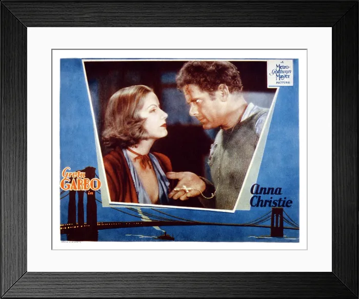 Framed Print : ANNA CHRISTIE, lobbycard, from left: Greta Garbo, Charles Bickford, 1930