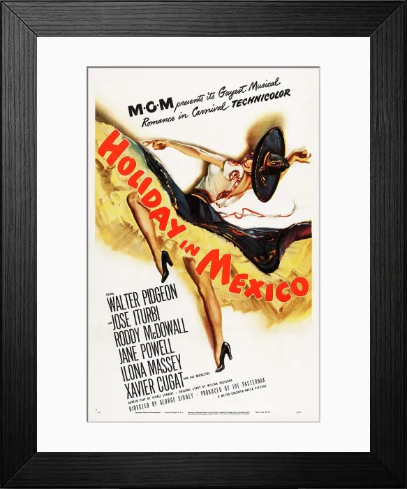Framed Print : HOLIDAY IN MEXICO, poster art, 1946