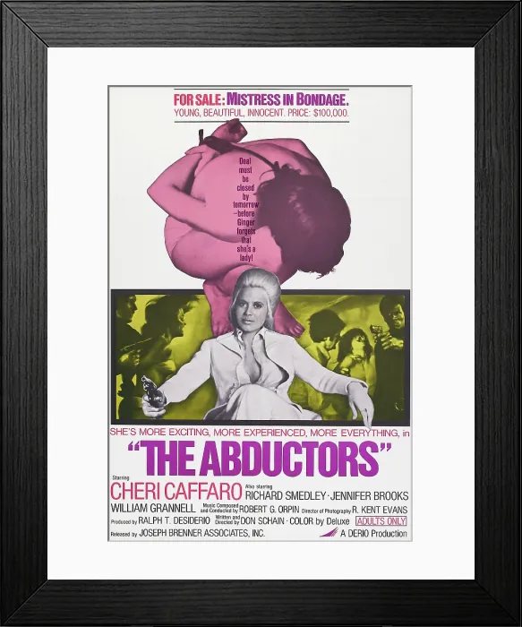 Framed Print : THE ABDUCTORS, U.S. poster, Cheri Caffaro, 1972 Framed Print : THE ABDUCTORS, U.S. poster, Cheri Caffaro, 1972