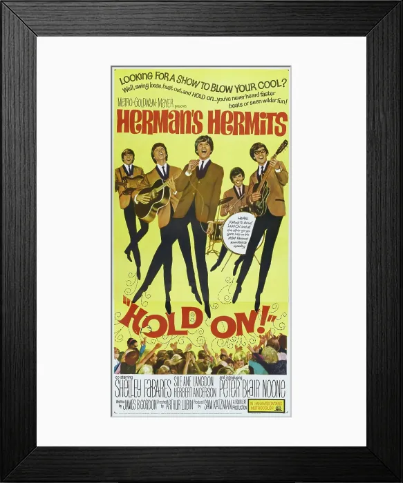 Framed Print : HOLD ON!, US poster, front center: Peter Noone, 1966