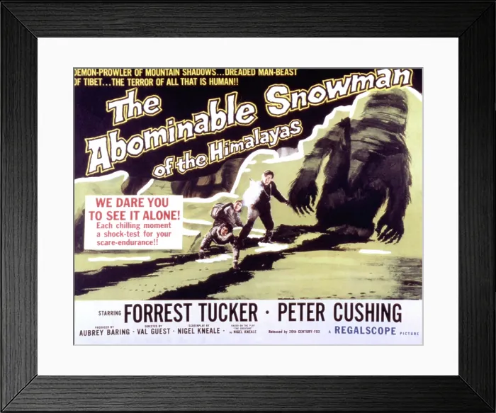 Framed Print : THE ABOMINABLE SNOWMAN, (aka THE ABOMINABLE SNOWMAN OF THE HIMALAYAS), Forrest Tucker, Peter Cushing, 1957, TM and copyright 20th Century-Fox Film Corp