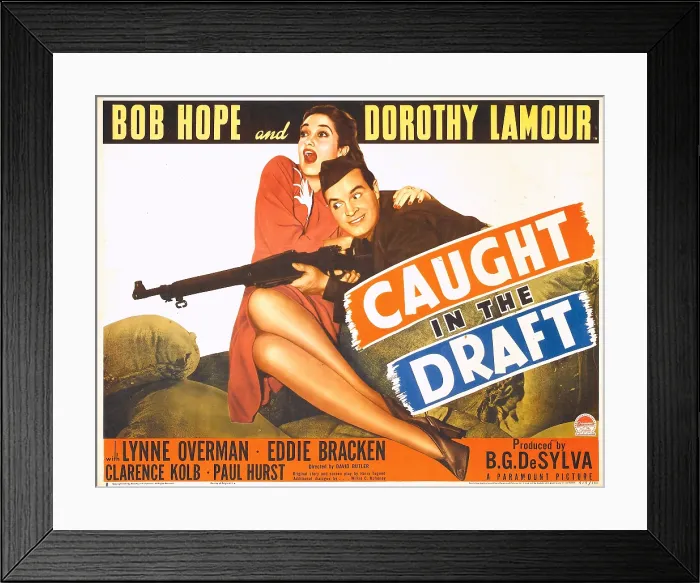 Framed Print : CAUGHT IN THE DRAFT, from left: Dorothy Lamour, Bob Hope, 1941 Framed Print : CAUGHT IN THE DRAFT, from left: Dorothy Lamour, Bob Hope, 1941