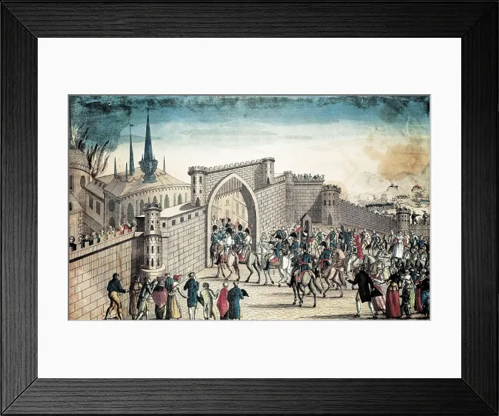 Framed Print : Napoleonic Wars. Entrance of French troops into Moscow (1812). Etching. ITALY. Milan Framed Print : Napoleonic Wars. Entrance of French troops into Moscow (1812). Etching. ITALY. Milan