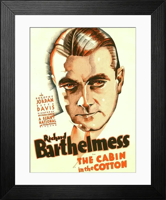 Framed Print : THE CABIN IN THE COTTON, Richard Barthelmess on US poster art, 1932 Framed Print : THE CABIN IN THE COTTON, Richard Barthelmess on US poster art, 1932