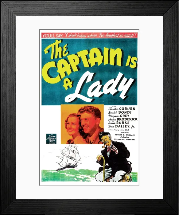Framed Print : THE CAPTAIN IS A LADY, US poster, from left: Virginia Grey, Dan Daily Jr. Charles Coburn, 1940 Framed Print : THE CAPTAIN IS A LADY, US poster, from left: Virginia Grey, Dan Daily Jr. Charles Coburn, 1940