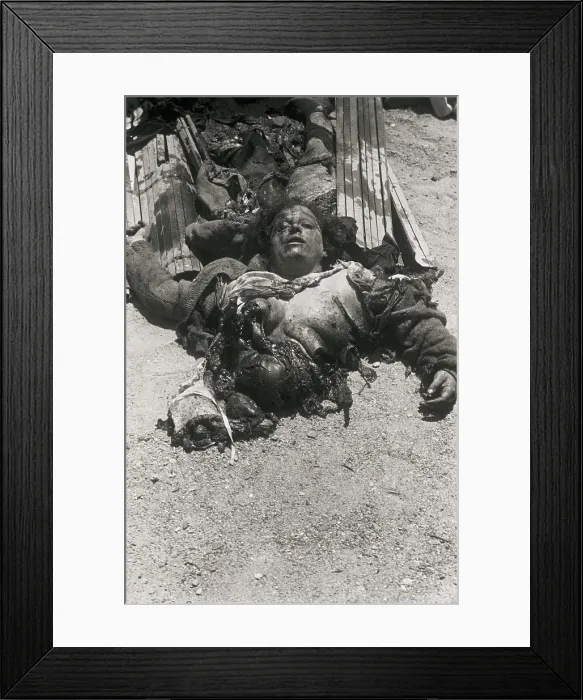 Framed Print : SPAIN. Granollers. Spanish Civil War (1936-1939). Civilian victim of the bombardment of the market in Granollers (1938). AISA / Everett Collection**US SALES ONLY**