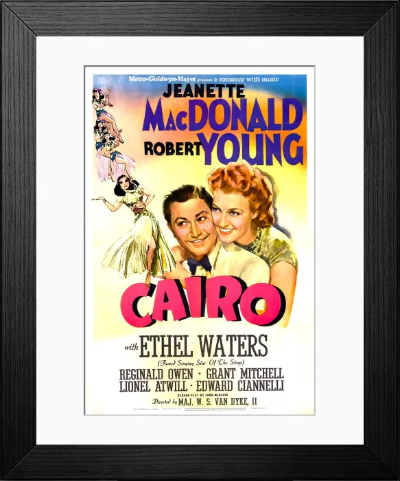 Framed Print : CAIRO, US poster, Robert Young, Jeanette MacDonald, 1942