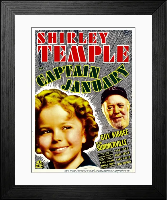 Framed Print : CAPTAIN JANUARY, Shirley Temple, Guy Kibbee on midget window card, 1936. TM & Copyright 20th Century Fox Film Corp. / courtesy Everett Collection