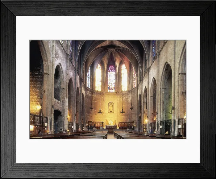 Framed Print : Church of Santa Maria del Pi. 1319-1453. SPAIN. CATALONIA. Barcelona. Church of Santa Maria del Pi. Central nave. Gothic art. Architecture