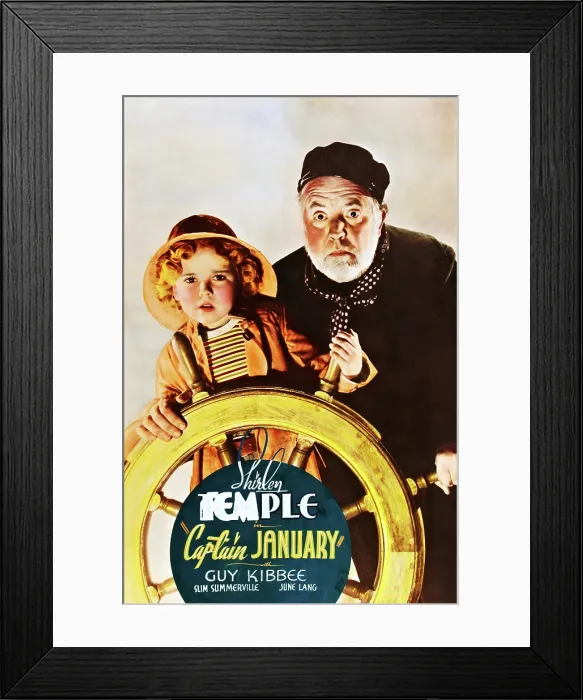 Framed Print : CAPTAIN JANUARY, l-r: Shirley Temple, Guy Kibbee on poster art, 1936, TM and Copyright 20th Century Fox Film Corp. All rights reserved. / courtesy Everett Collection
