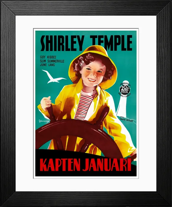 Framed Print : CAPTAIN JANUARY, (aka KAPTEN JANUARI), Shirley Temple on Swedish poster art, 1936. TM and copyright 20th Century Fox Film Corp. All rights reserved / courtesy Everett Collection Framed Print : CAPTAIN JANUARY, (aka KAPTEN JANUARI), Shirley Temple on Swedish poster art, 1936. TM and copyright 20th Century Fox Film Corp. All rights reserved / courtesy Everett Collection