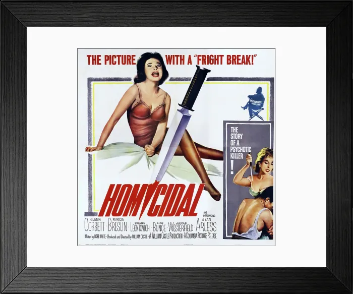 Framed Print : HOMICIDAL, US poster art, from left: Patricia Breslin, Jean Arless, 1961 Framed Print : HOMICIDAL, US poster art, from left: Patricia Breslin, Jean Arless, 1961