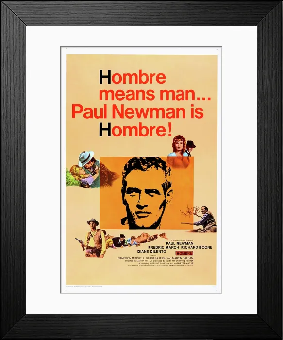 Framed Print : HOMBRE, US poster, Paul Newman, 1967, TM & Copyright 20th Century Fox Film Corp. / courtesy Everett Collection Framed Print : HOMBRE, US poster, Paul Newman, 1967, TM & Copyright 20th Century Fox Film Corp. / courtesy Everett Collection