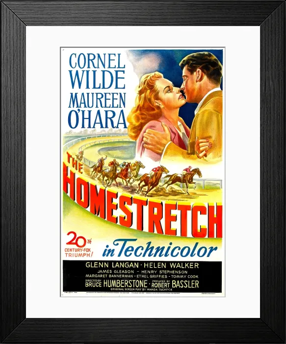 Framed Print : THE HOMESTRETCH, US poster, from left: Maureen O'Hara, Cornel Wilde, 1947. TM & Copyright 20th Century Fox Film Corp. / courtesy Everett Collection