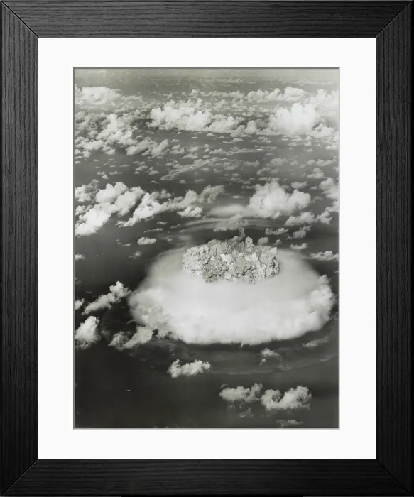 Framed Print : The BAKER test of Operation Crossroads, July 25, 1946. BAKER was exploded underwater, creating an underwater pressure of 1000 pounds per square inch
