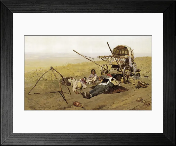 Framed Print : IVANOV, Sergei Vasilievich (1864-1910). Migrant's Death. 1889. Realism. Oil on canvas. RUSSIA. Moscow. Tretyakov Gallery. AISA / Everett Collection**US SALES ONLY**