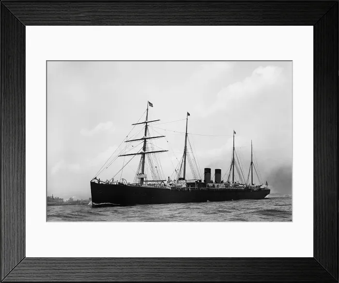 Framed Print : SS GERMANTIC was operated by the British White Star Line from 1875-1903
