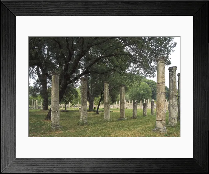 Framed Print : GREECE. WESTERN GREECE. ELIS. Olympia. Palestra or gymnasium (3rd c. BC). Remains of columns. Hellenistic art. AISA / Everett Collection**US SALES ONLY** Framed Print : GREECE. WESTERN GREECE. ELIS. Olympia. Palestra or gymnasium (3rd c. BC). Remains of columns. Hellenistic art. AISA / Everett Collection**US SALES ONLY**