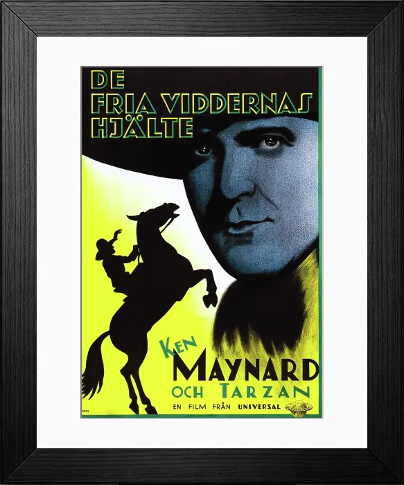 Framed Print : HONOR OF THE RANGE, (aka DE FRIA VIDDERNAS HJALTE), Ken Maynard on Swedish poster art, 1934 Framed Print : HONOR OF THE RANGE, (aka DE FRIA VIDDERNAS HJALTE), Ken Maynard on Swedish poster art, 1934
