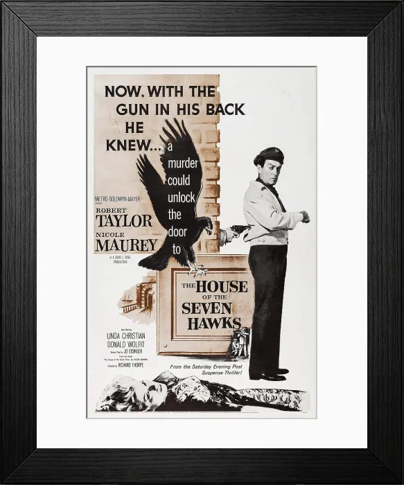 Framed Print : THE HOUSE OF THE SEVEN HAWKS, US poster art, Robert Taylor, 1959 Framed Print : THE HOUSE OF THE SEVEN HAWKS, US poster art, Robert Taylor, 1959