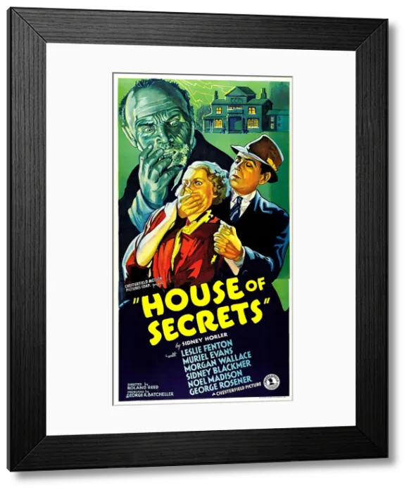 Framed Print : HOUSE OF SECRETS, US poster, Muriel Evans (hand over mouth), 1936