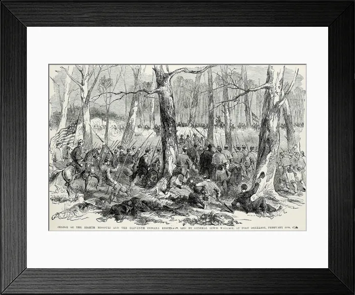 Framed Print : US Civil War, Battle of Fort Donelson, Tennessee, Feb. 14-16, 1862